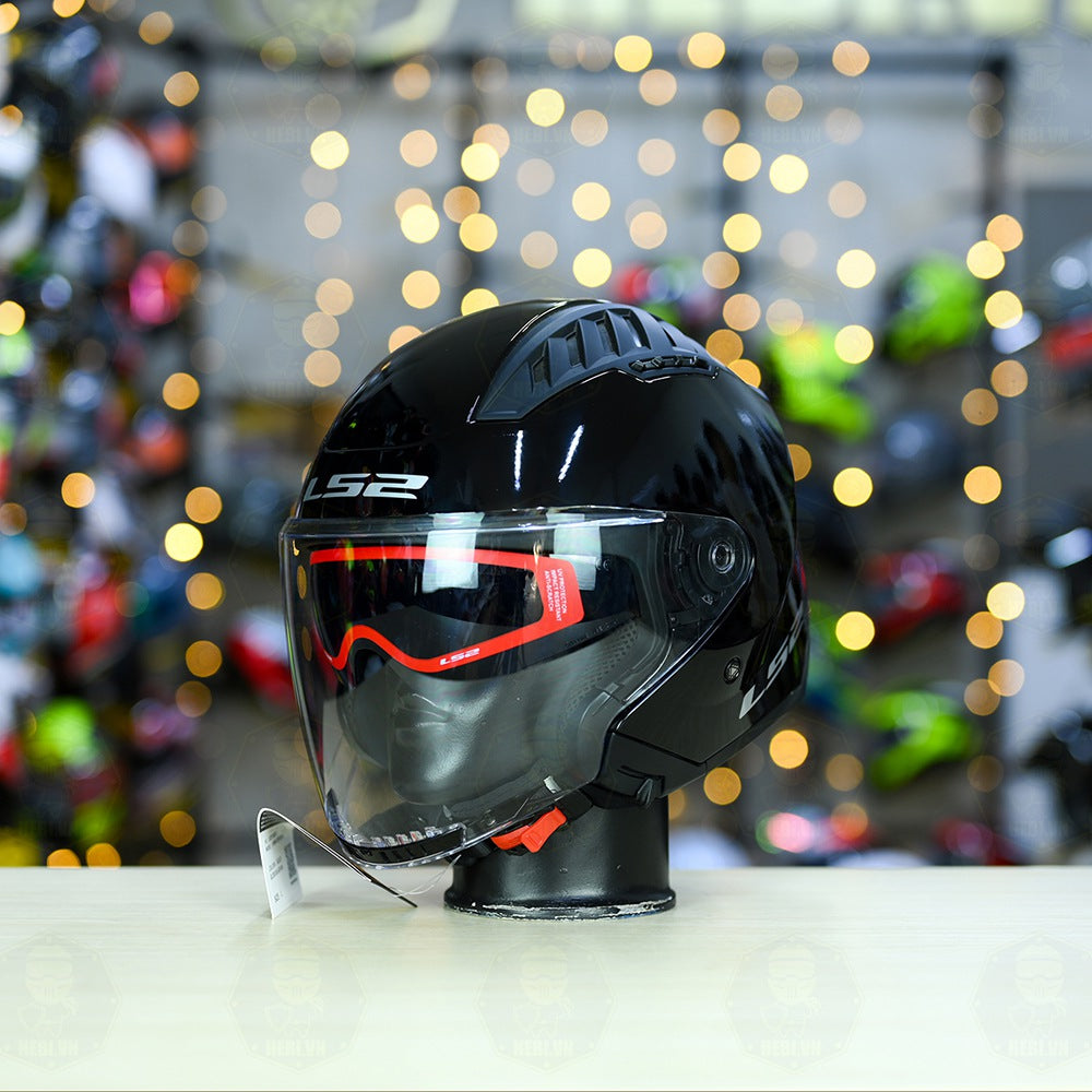 ls2 copter helmet HELMET LS2 OF600 COPTER GLOSS BLACK – N3Motors