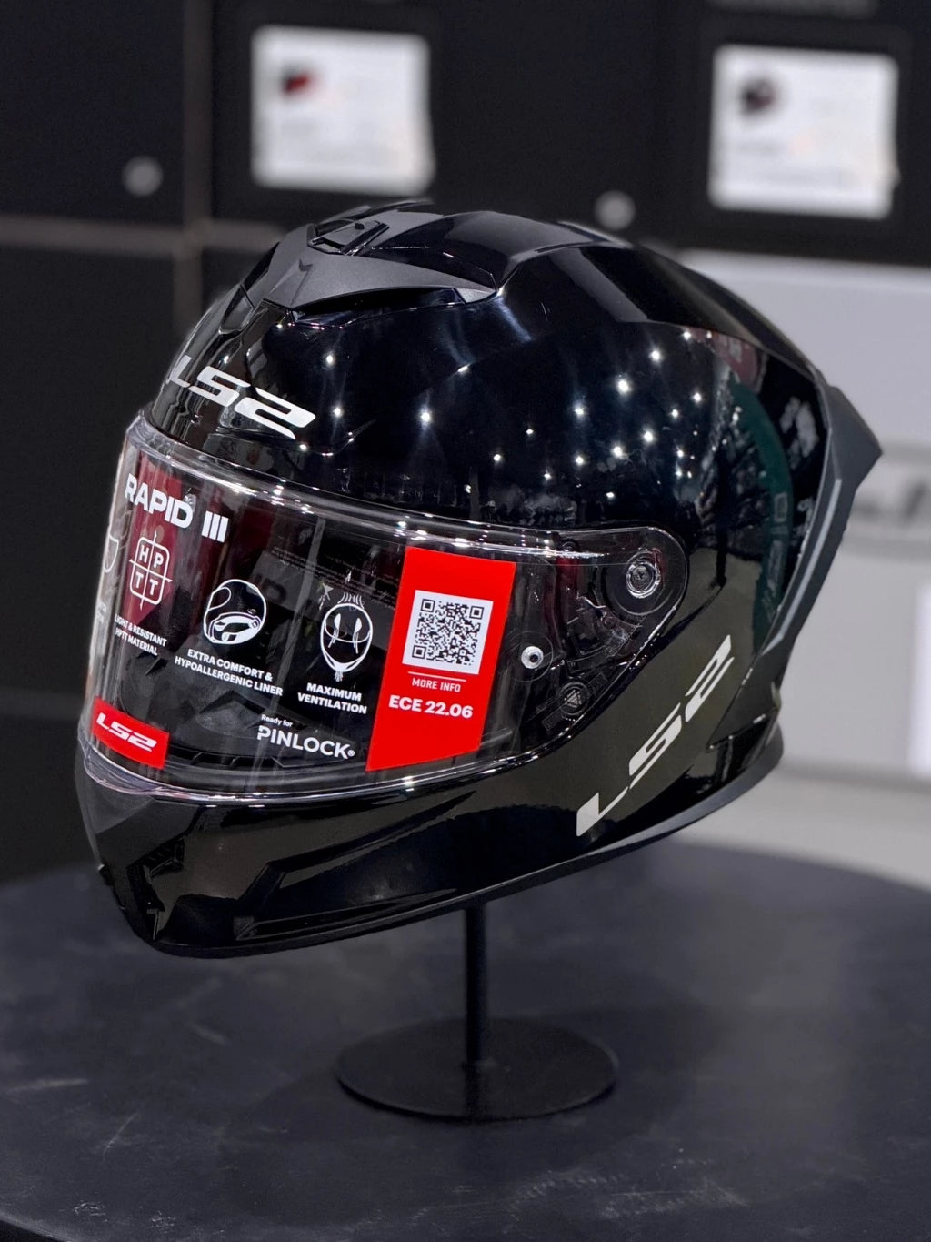 HELMET ‏LS2 FF820 RAPID III GLOSS BLACK – N3Motors