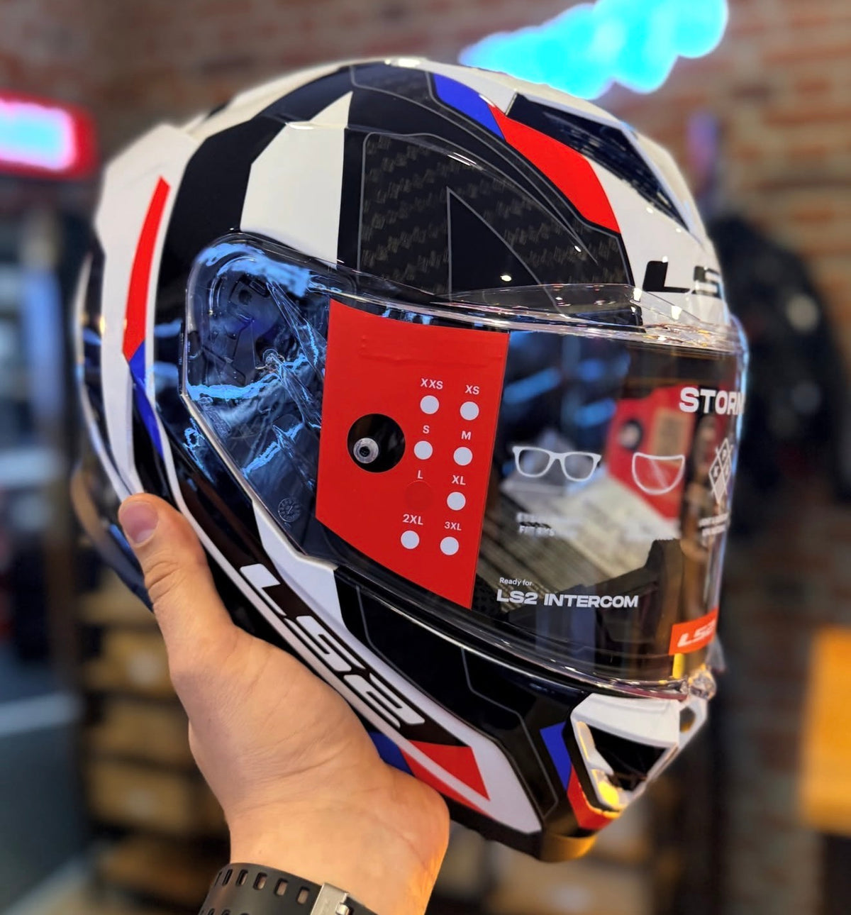 HELMET LS2 FF818 STORM III RACER BLUE RED