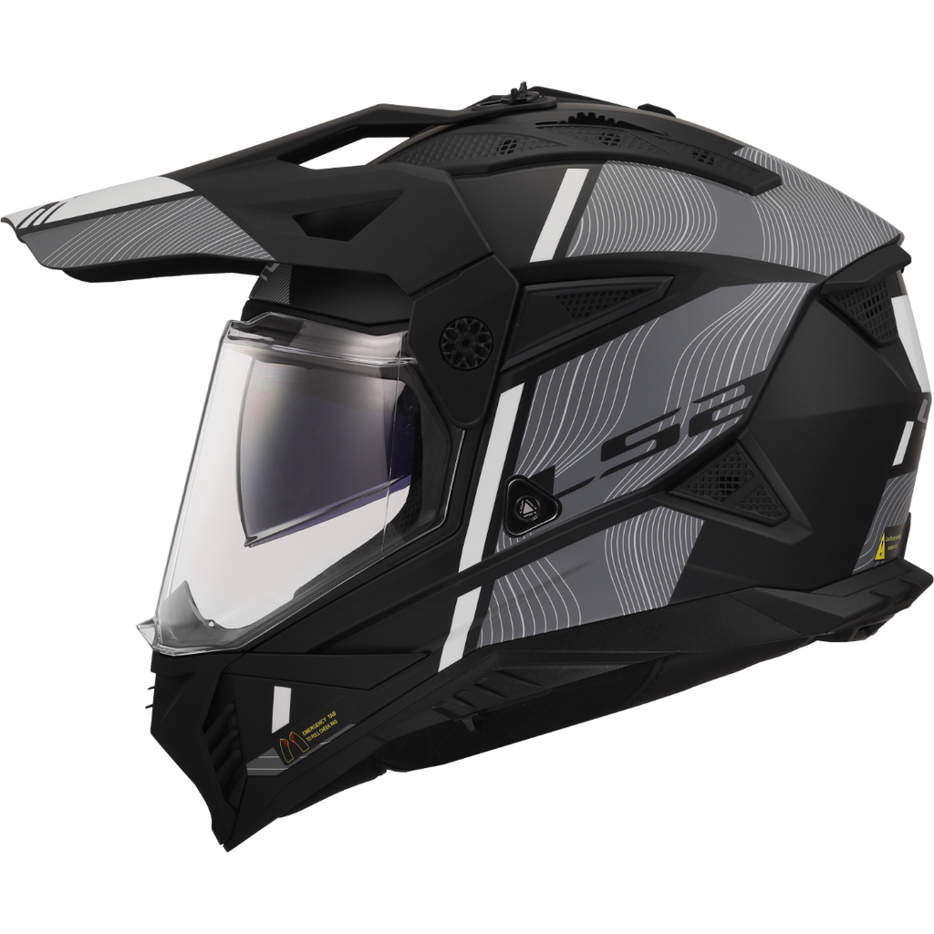 HELMET ‏LS2 MX702 PIONEER II HILL BLACK WHITE