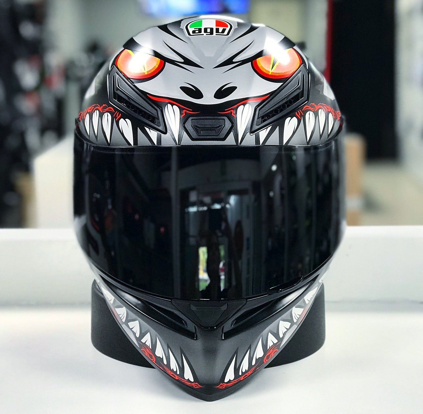 HELMET AGV K1S LYZARD MATT BLACK/GREY/RED – N3Motors
