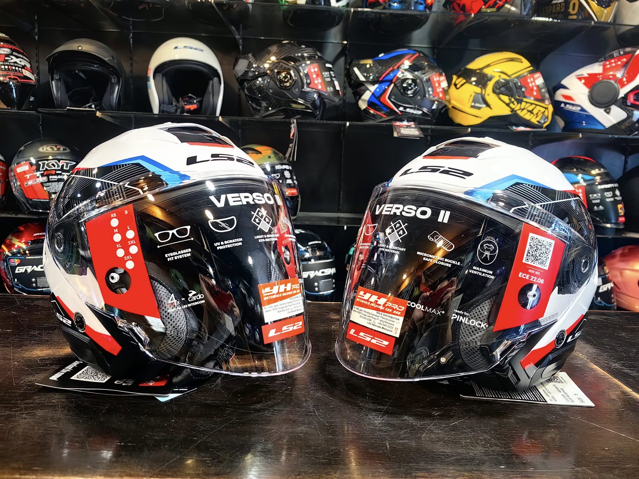 HELMET LS2 OF618 VERSO II AIR WHITE BLUE RED