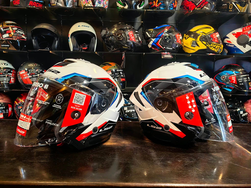 HELMET LS2 OF618 VERSO II AIR WHITE BLUE RED