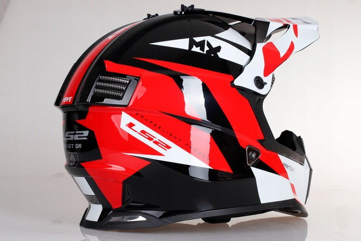 HELMET LS2 MX437 FAST EVO WHITE RED