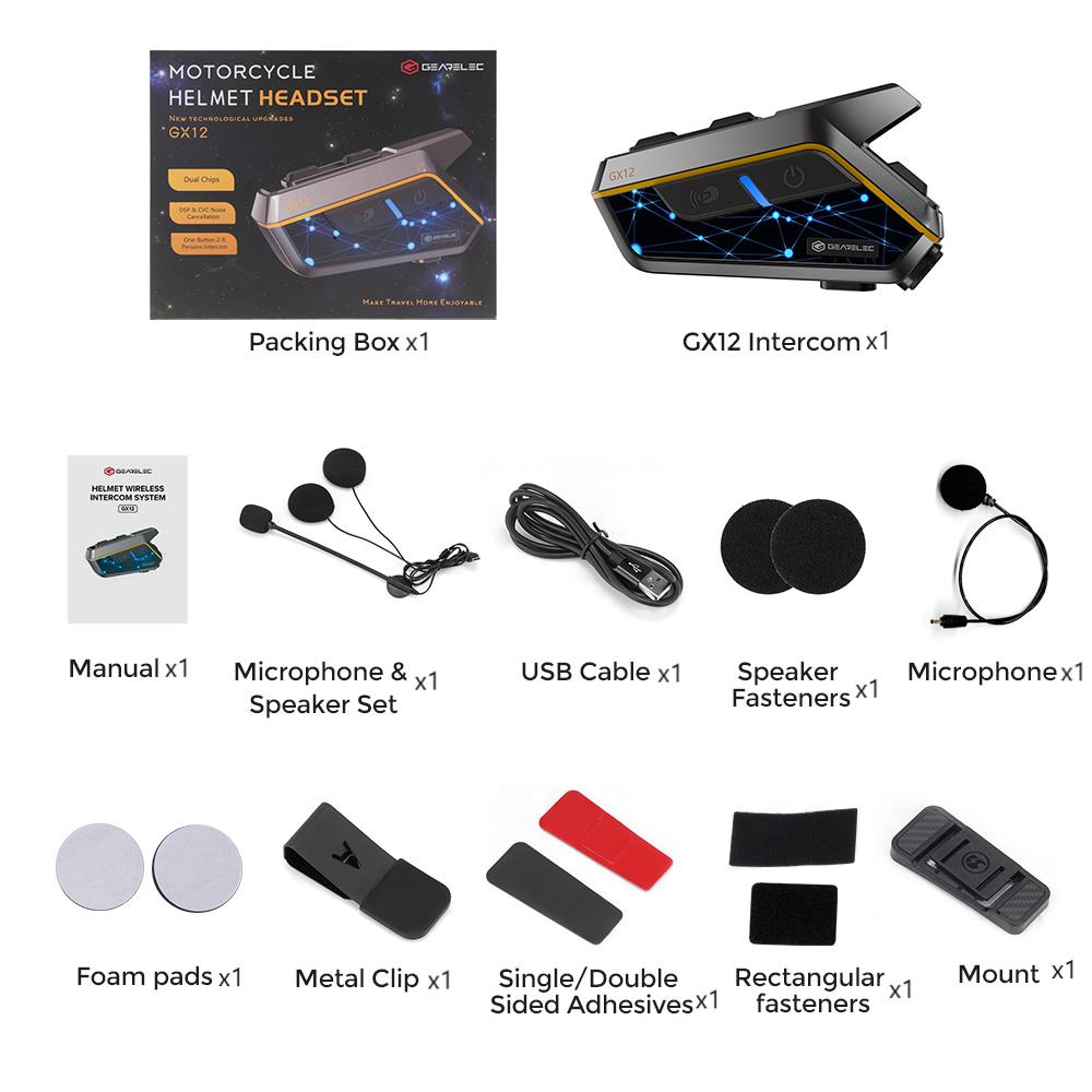 GEARELEC GX12 BLUETOOTH HELMET HEADSET