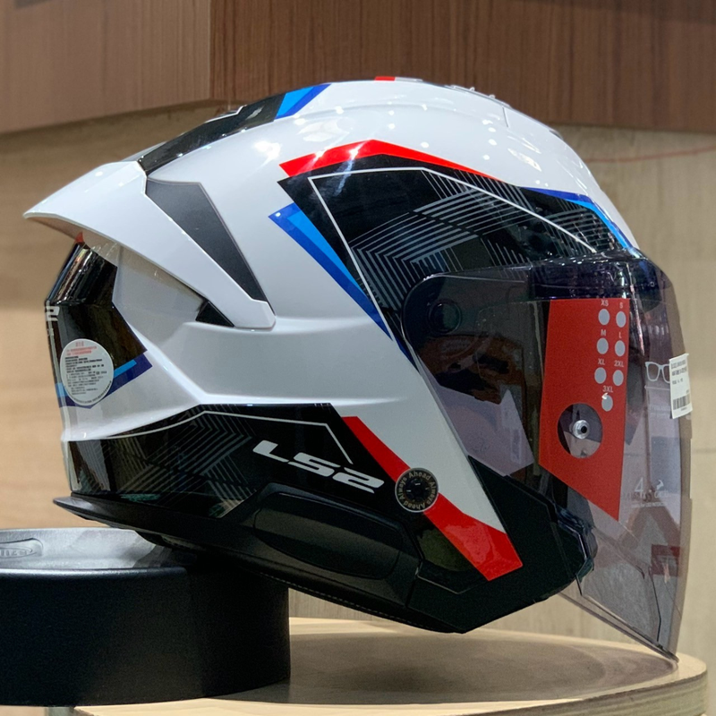 HELMET LS2 OF618 VERSO II AIR WHITE BLUE RED