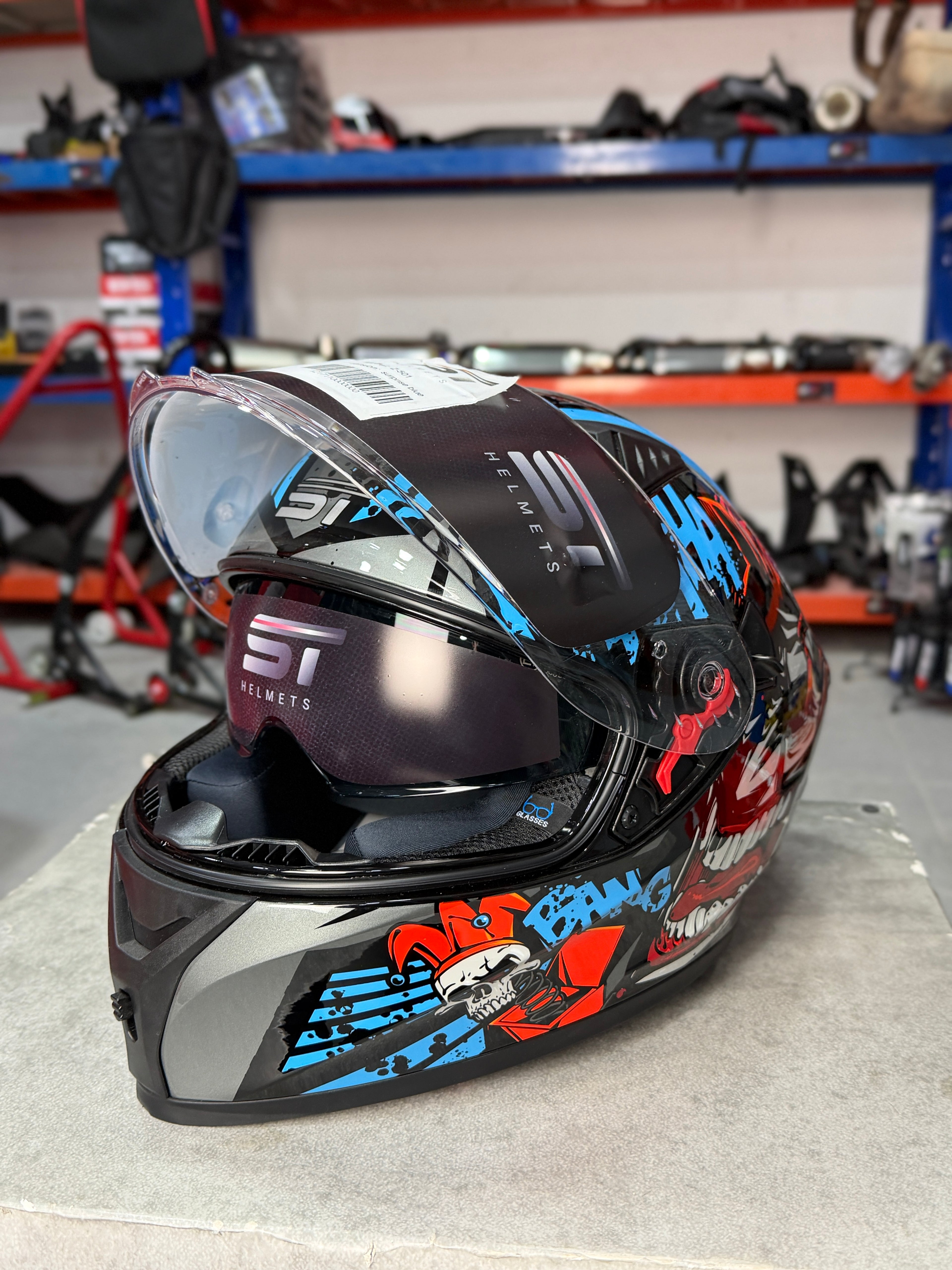HELMET ST Z-501 BLUE AND RED