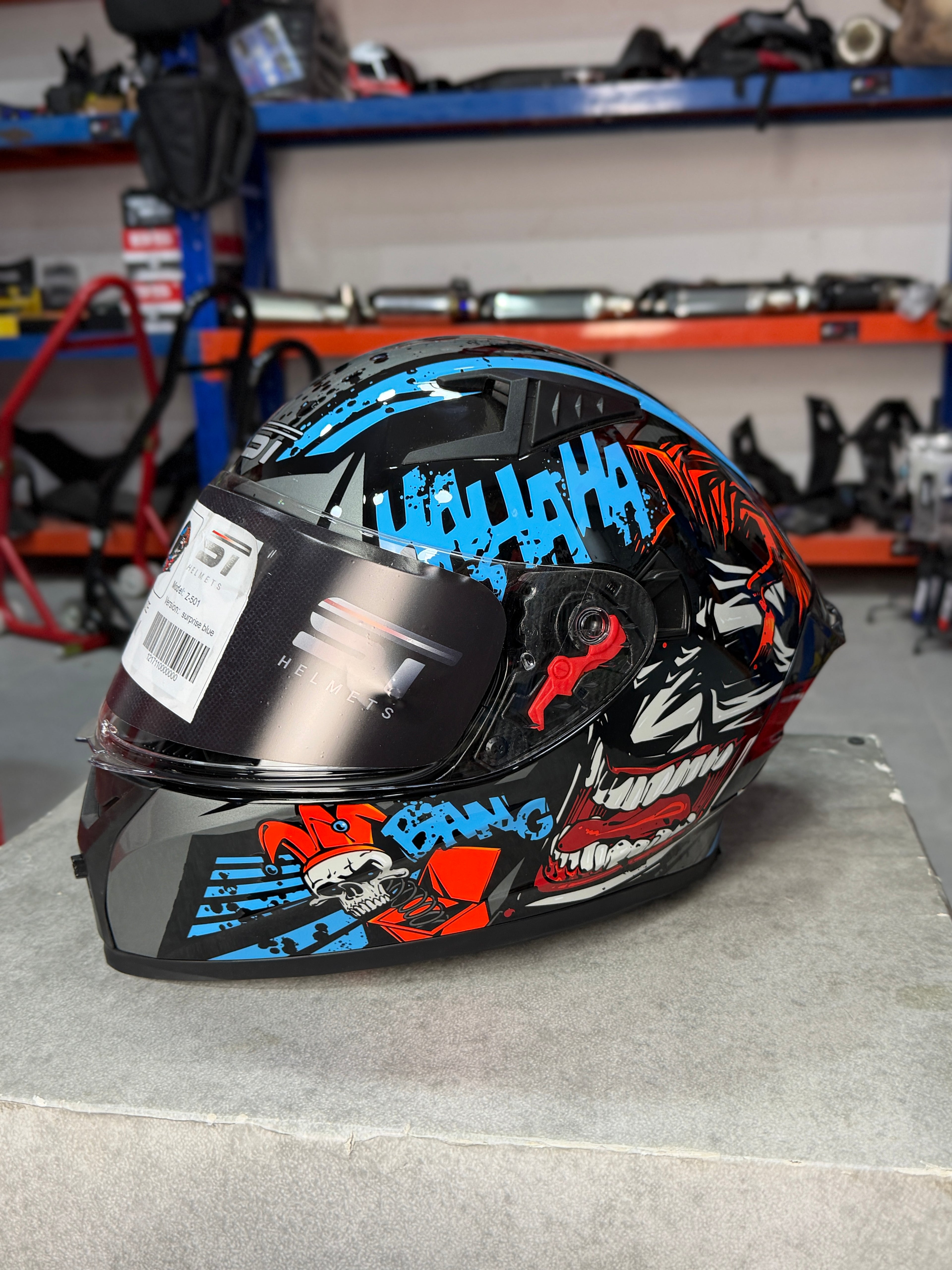 HELMET ST Z-501 BLUE AND RED