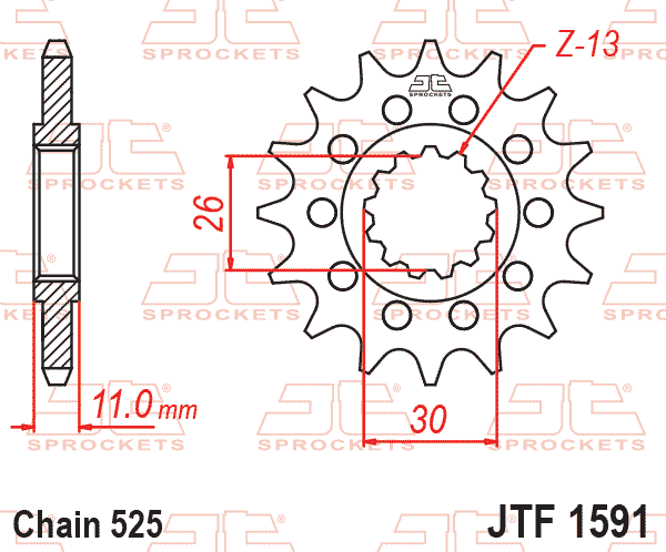 JT Sprockets JTF1591.16RB Front Sprocket 16TEETH ORGINIAL