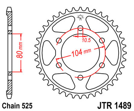 JT Sprockets JTR1489.44 Steel Rear Sprocket 44TEETH ORGINIAL