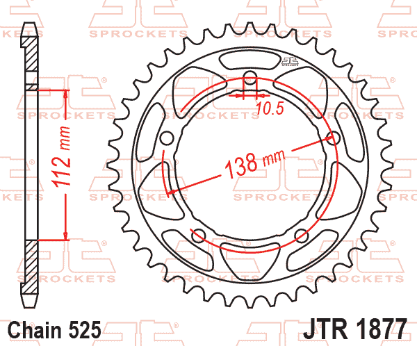 JT Sprockets JTR1877.45 Steel Rear Sprocket 45TEETH ORGINIAL