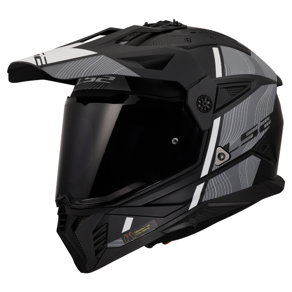 HELMET ‏LS2 MX702 PIONEER II HILL BLACK WHITE