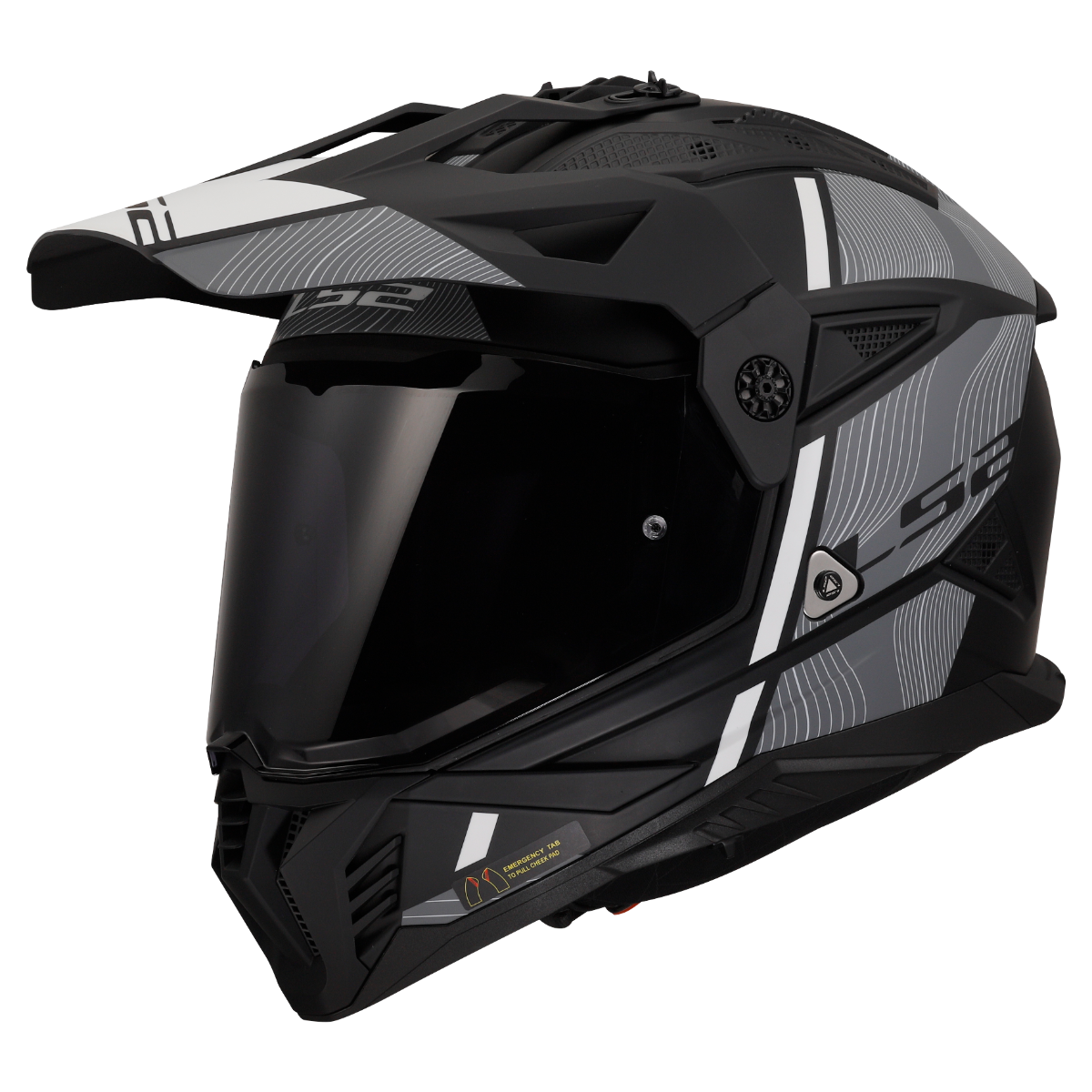 HELMET ‏LS2 MX702 PIONEER II HILL BLACK WHITE