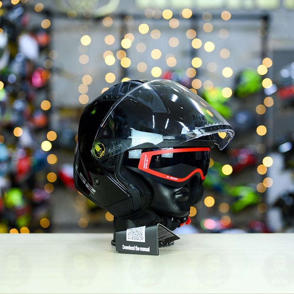 HELMET LS2 OF600 COPTER GLOSS BLACK