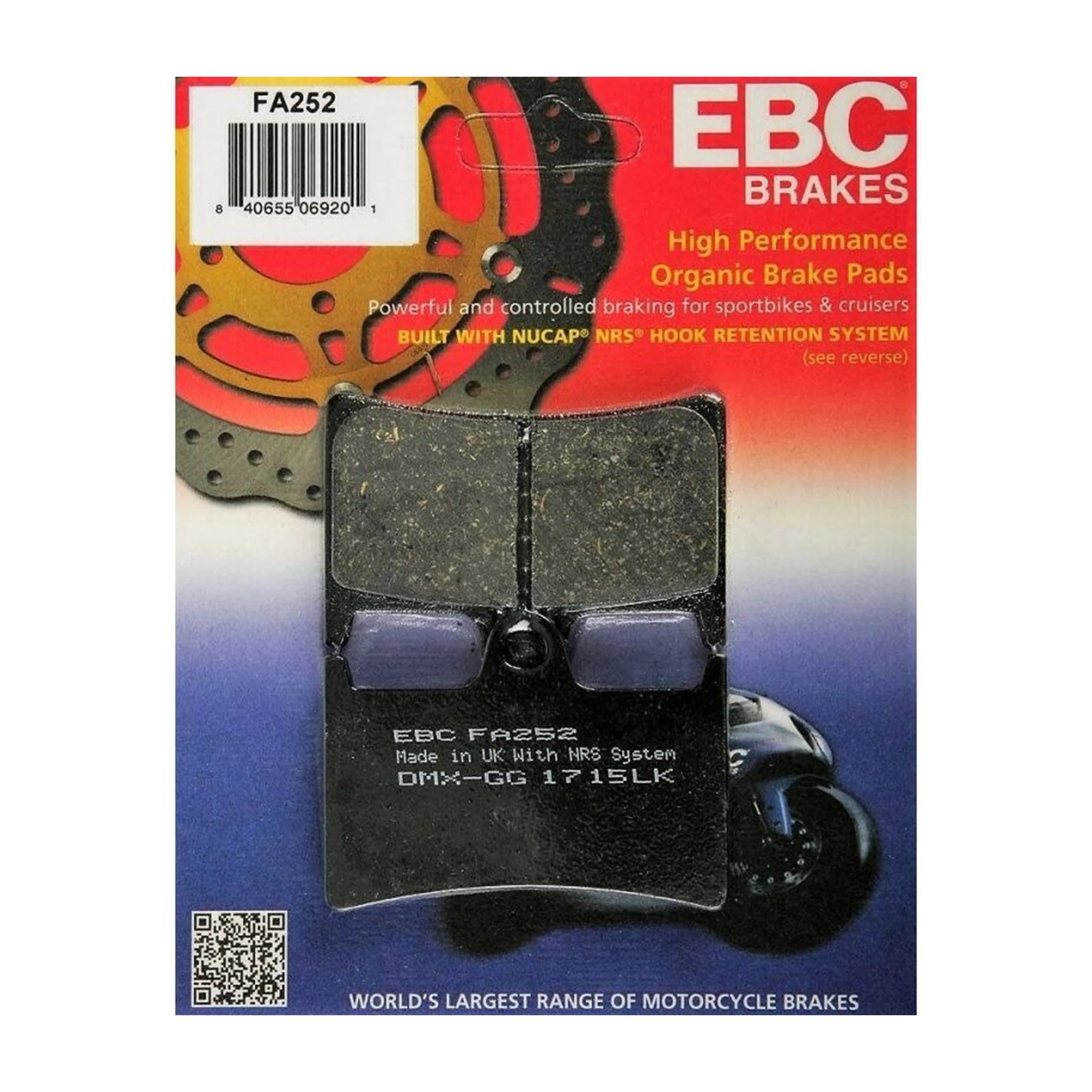 EBC Brakes Organic FA252 Series Pads
