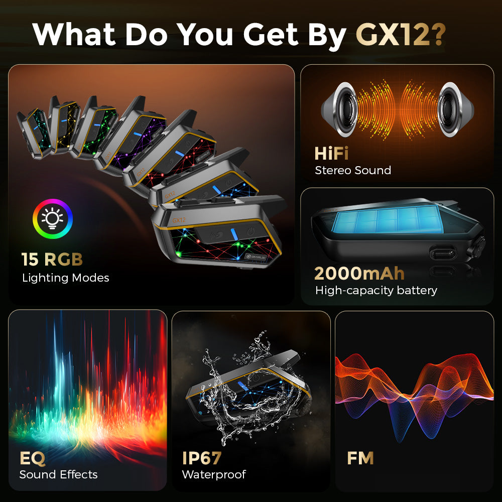 GEARELEC GX12 BLUETOOTH HELMET HEADSET
