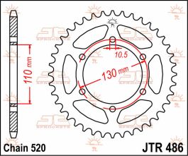 JT Sprockets JTR486.43 Steel Rear Sprocket 43TEETH ORGINIAL