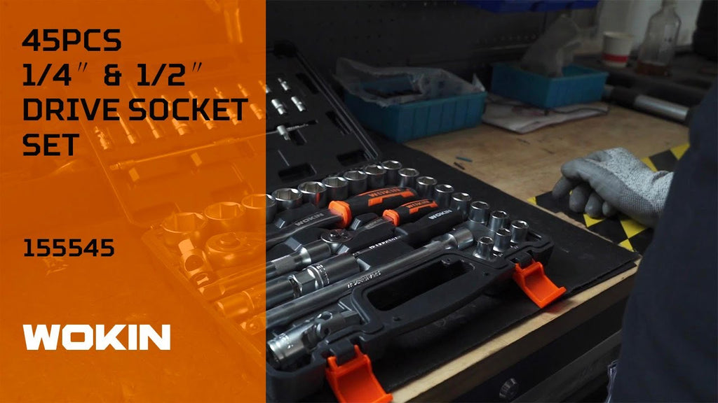 45PCS 1/4″ & 1/2″ DRIVE SOCKET SET (INDUSTRIAL)