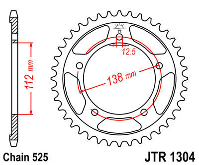 JT Sprockets JTR1304.42 Steel Rear Sprocket 42TEETH ORGINIAL