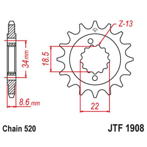 JT Sprockets JTF1908.15 Front Sprocket 15TEETH ORGINIAL